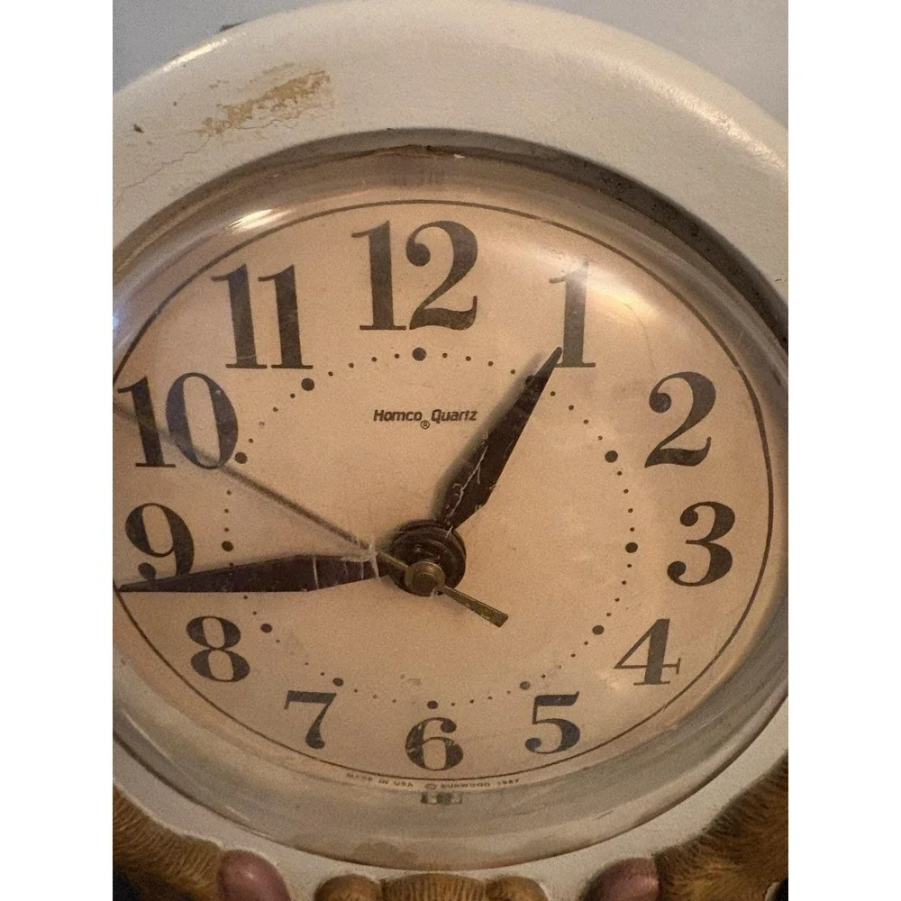 VTG 1987 Burwood Homco Teddy Bear Family Quartz Wall Shelf Clock Tested Works